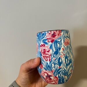 Lilly Pulitzer Pink and Blue Floral Tumbler
